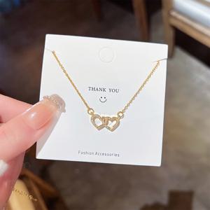 TEMU 여성용 티타늄 스틸 펜던트 목걸이, 내구성 좋은 색상 유지, 다용도 사랑 테마 칼라 체인, 2025년 트렌디한 액세서리, 모든 계절에 적합