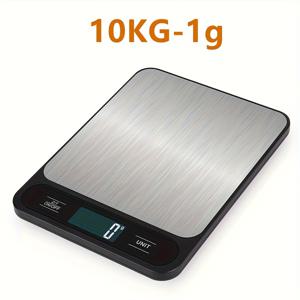 TEMU 10Kg 고정밀 주방 디지털 저울, 가정용 전자 저울, 5Kg 베이킹 저울, 스테인리스 스틸 표면, 그램 무게 저울, 소형 플랫폼 저울, 디지털 디스플레이 전자 저울
