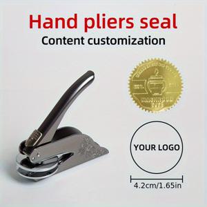 TEMU 맞춤형 사진 & 로고 엠보싱 스탬프 - 원형 디자인의 내구성 강한 금속 핸드 플라이어, 컴팩트하고 세련된 여성용 도구, 책 수집 및 공예, 문구류 선물 아이디어