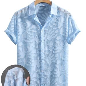 TEMU 남성 여름 패션 캐주얼 경량 통기성 자카드 반팔 폴로 셔츠, 중국 사이즈, 사이즈 가이드를 신중하게 확인하세요