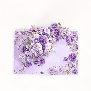TEMU 벚꽃 가지가 있는 3D 팝업 카드 1개. 결혼식, 생일, 휴일, 누군가를 그리워하거나 감사하거나 위로하는 감정을 표현하는 데 완벽합니다. 생생한 보라색 꽃무늬 디자인은 모든 행사에 이상적입니다.