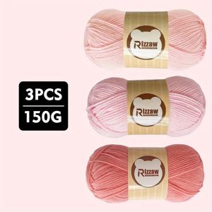 TEMU [ 3pcs 세트 ] 150G 조합 Morandi 멀티 컬러 야르 세트, 2Mm 두꺼운, 할로윈 DIY 수공예 창의적인 선물, 크로셰 모자, 옷, 스카프, 담요, 장갑 및 작은 수공예 프로젝트에 적합, 유화 제작을 위한 DIY 재료 팩도 포함됩니다.