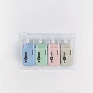 TEMU 4팩 양면 마스킹 테이프 (푸시 코어, 마카롱 컬러 세트), 폴리에스터 소재, 방수 불가, 스크랩북 및 공예용, 플라스틱 표면 호환 가능