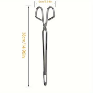 TEMU 화로용 38/55cm 다기능 철제 집게 1개입 - 캠핑화로, 불꽃 축제, 장작 스토브에 적합한 튼튼한 금속 장작 집게 - 야외 캠핑, 바베큐, 숯 사용 및 실내 화로 도구에 이상적