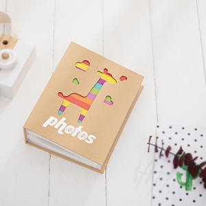 TEMU 1개, 6인치 표준 4*6, 4R, 내부 페이지 50장, 사진 100장 수납 가능, 앞뒤 앨범에 넣을 수 있는 귀여운 앨범 (선택 가능한 하트/ 발자국/ 돌고래/ 기린 디자인)