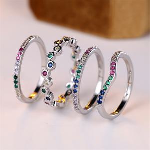 TEMU 4개 세트 - 무지개석이 있는 컬러링크, 합성 시스틱 지르코늄 특징 - 발렌타인데이를 위한 십 대를 위한 완벽한 주얼리 선물