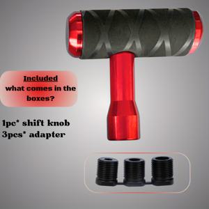 TEMU 유니버설 항공 스타일 기어 변속 노브, 튜닝용으로 설계되었으며 버튼이 없는 수동 및 자동 변속기에 적합, 내구성이 뛰어난 알루미늄 재질에 고품질 고무 커버 사용