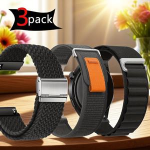 TEMU 삼성 7/6/5/4 (40mm, 44mm), 기어 S3 클래식 & (46mm), 밴드 6 클래식 (47mm) 및 화웨이 워치 GT 5/2 프로 (43mm, 45mm용 20mm & 22mm 스포츠 나일론 시계 밴드 3개 세트