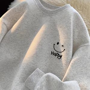 TEMU 2025 신상 남아용 스웨트셔츠, 스타일리시 긴팔 라운드넥 키즈 상의