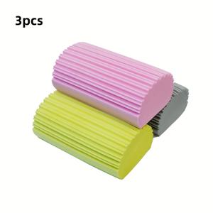 TEMU 3가지 랜덤 색상 다기능 청소 스펀지 (세척용), 주방 청소용 매직 이레이저, 냄비 스크럽, 설거지, 차량 청소 스펀지, 수세미 패드 및 유리 천