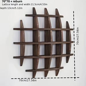 TEMU 벽걸이형 커피컵 진열대, 나무 찻집 보관대, 찻집 진열대 (딥 월넛 색상, 27.5인치 X 27.5인치), 매달린 선반|커피|티테이블