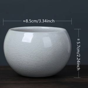 TEMU 일본식 세라믹 분재 화분 - 유약 균열 무늬 / 야외용 미니어처, 소형 화분 - 창가, 발코니, 사무실 장식용 둥근 화분