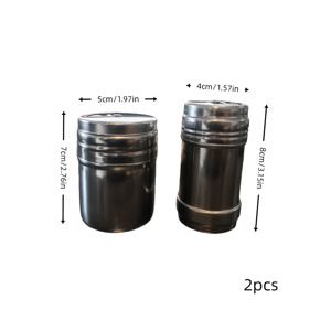 TEMU 양념, 후추, 바베큐용 향신료를 위한 회전식 스테인리스 스틸 향신료 용기 2개 세트. 304 스테인리스 스틸 재질로 제작되었으며, 참기름, 고추가루, 소금, 소금 등 상업용으로 적합합니다.