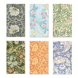 TEMU 120개 빈티지 플로럴 & 와인 패턴 냅킨 - 6가지 스타일, 2겹 종이, 레트로 테마 파티, 미술 전시회 및 애프터눈 티 모임에 적합, 파티 냅킨 | 빈티지 플로럴 디자인 | 내구성 좋은 종이 냅킨, 빈티지 냅킨 할로윈 & 크리스마스