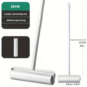 TEMU 49인치 조절 가능한 핸들이 특징인 반려동물 털 제거 도구입니다. 가정용 표면, 소파 및 반려동물이 자주 방문하는 곳에서 먼지와 보풀을 효과적으로 제거하도록 설계되었습니다. 색상은 흰색이며, 사용하기 쉬운 찢어내기 디자인으로 구성되어 있습니다.