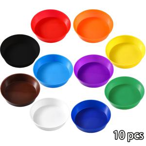 TEMU 전원 라운드 플라스틱 팔레트, 페인팅 트레이, 총 10가지 색상의 보관 트레이, 페인팅, 홈 정리, 파티 장식 등에 적합