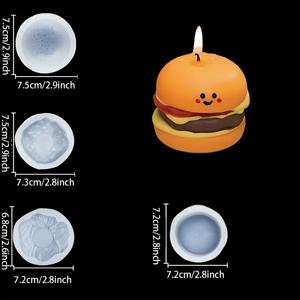 TEMU 레진, 캔들, 비누 DIY용 햄버거 실리콘 몰드 - 유연하고 재사용 가능한 세삼 디테일 디자인, 비접착 표면, 웨스턴 테마 공예 및 창의적인 선물에 완벽한 유연한 실리콘, 내구성 있는 공예 소재