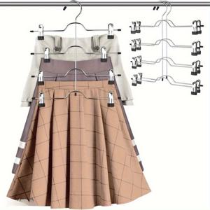 TEMU 클립이 있는 4단 금속 옷걸이 - 옷, 속옷, 스커트 및 액세서리용 다기능 정리대 - 튼튼한 금속 구조, 공간 절약 디자인으로 가정 및 소매용, 옷걸이