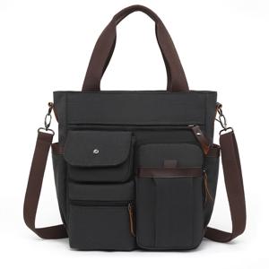 TEMU 남성용 싱글 숄더 캔버스 백, 대용량 노트북 가방, 다중 수납 공간 및 포켓, 다기능. 고밀도 캔버스 원단으로 제작된 이 빈티지 스타일 남성용 토트백 및 크로스바디 백은 외출, 여행에 적합합니다.|토트백|여행용크로스백|노트북가방