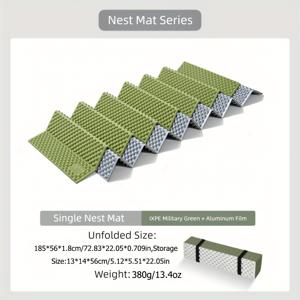 TEMU 1개 고품질 헤비듀티 자동팽창 에그 네스트 매트 슬리핑 패드 - 휴대용 접이식 & 알루미늄 코팅 캠핑 쿠션, 야외, 텐트, 배낭여행용 (수리 키트/보관함 미포함) - 개인 사용, 컴팩트 접이식