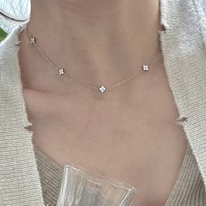 TEMU 여성을 위한 봄/여름 태슬 구리 상감 큐빅 지르코니아 4잎 클로버 목걸이, 캐주얼 및 휴가 선물로 완벽|목걸이