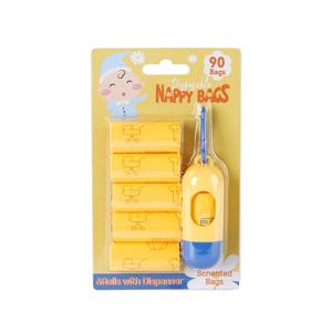 TEMU 휴대용 일회용 유아기 기저귀 쓰레기 봉투, 스트롤러용 평입구형 냄새차단 사포장