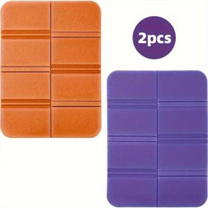 TEMU 2개 세트 초경량 EVA 폼 접이식 매트 - 휴대용 야외 피크닉 담요 & 캠핑, 하이킹, 백패킹에 적합 - 컴팩트 여행용 매트 (녹색, 파란색, 주황색, 보라색)