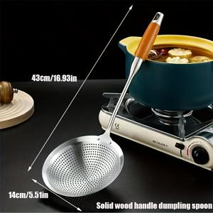 TEMU 1개 인체공학적 스테인리스 스틸 스트레이너 | 등급, 내열성, 파스타 & 만두 필터, 튀김 도구, 세척 용이 & 공간 절약