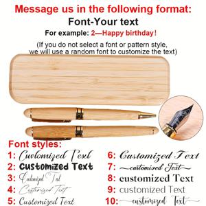 TEMU 1세트 맞춤형 나무 만년필 + 볼펜 + 나무 선물 상자 세트, 크리스마스 선물, 대나무 원목 창의적인 볼펜, 동료/리더/남성/여성/아빠에게 적합