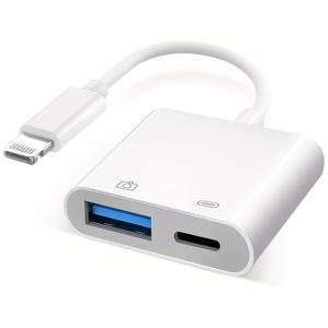 TEMU [Apple MFi 인증] 라이트닝 to USB 카메라 어댑터 충전 포트 포함, 휴대용 USB 3.0 여성 OTG 케이블, iPad 카드 리더기 USB 플래시 드라이브 연결용, 아이폰 아이패드 호환, 기기 연결, 데이터 전송 케이블, 슬림한 커넥터, 가벼운 디자인, 고속 전송, 견고한 구조, 카메라 커넥터, 아이폰 사용자, 전문가용