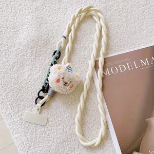 TEMU 컬러풀 롱 랜야드 크로스바디 스트랩 (남녀공용), 아웃도어 안티로스 사이드 슬링 폰 플러시 베어 참, 휴대폰 액세서리, 일상 편의성, 재미있는 폰 홀더, 플레이풀 참, 편안한 착용감, 안전한 고정, 안티로스 액세서리, 크로스바디 백, 패션 애호가, 스마트폰 사용자