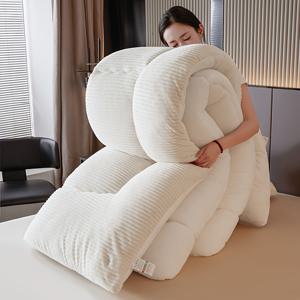 TEMU 럭셔리 울트라 소프트 컴포트 밀크 퀼트 1개. 북극 겨울 퀼트로 즉시 따뜻함, 고품질 삼중 층 두꺼운 따뜻한 플러시 겨울 퀼트 담요, 퀼팅된 두꺼운 침구, 겨울에 적합, 세탁기 사용 가능, 침실, 게스트룸, 호텔, 기숙사 및 홈 데코에 완벽. 패셔너블하고 내구성 있음, 저자극성, 라이트 베이지에 적합, 통기성, 휴일 선물, 사계절 모두에 적합