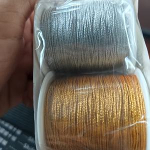 TEMU 골든 & 실버 실, 6가닥, 약 0.4mm, 약 50m 길이, 팔찌, 목걸이, 랜야드 직조, 반지 및 목걸이 제작용; 주의: 이 실은 납땜용이 아닙니다!