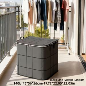 TEMU 1개 대형 헤비듀티 접이식 이사 가방 - 지퍼 구획 포함, 옷, 침구, 여행용 가방 및 수납 정리용 | 내구성 있는 휴대용 포장 박스, 공간 절약 디자인 (테이프 필요 없음)