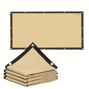 TEMU 고밀도 통기성 그늘막 - 베이지색, 다양한 사이즈로 제공, 야외 파티오, 피크닉, 차고 및 정원 그늘에 적합 / 발코니 및 복도용 통기성 그늘막