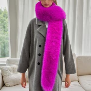 TEMU 여성용 겨울 플러시 스카프 쇼울 - 양면 두꺼운 보온 방풍 칼라 넥랩, 손세탁 가능한 솔리드 컬러 스카프, 캐주얼 아웃도어 여행용, 헤어 길이와 의상에 맞는 우아한 다용도