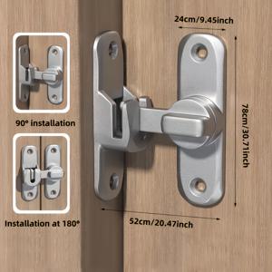 TEMU 1개 튼튼한 보안 도어 잠금 장치 손잡이, 상업/가정용 보안 볼트 잠금 장치 (탈취 방지 기능 포함), 90°/ 조절 가능한 삽입, 나사 포함, 수동 작동, 욕실 및 가정에 적합한 강화된 내구성 구조|방문손잡이