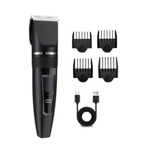 TEMU 2025 신형 남성용 헤어 클리퍼, 바디 헤어 트리머, LED 디스플레이 전기 헤어 클리퍼, USB 충전식 헤어 클리퍼, 헤어 클리퍼 키트, 정밀한 헤어컷 크기를 위한 멀티 콤, 편리한 홈 헤어 클리퍼 세트, 부드러운 헤어컷 경험, 홈 헤어컷 키트, 휴일 선물, 여행용 헤어 케어 세트, 휴일 생일 선물, 크리스마스 선물, 블랙 , 블랙