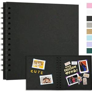 TEMU 7X7인치 스크랩북 앨범 1개, 40개의 빈 페이지, 크라프트 종이로 제작된 하드커버, 결혼식 및 생일 파티 사진에 적합