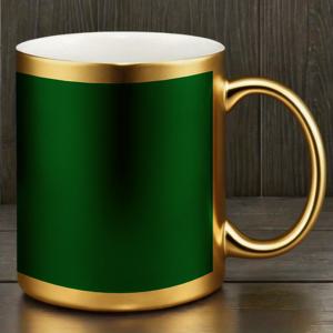 TEMU 1개 우아한 골드 & 그린 세라믹 머그 - 11oz 튼튼한 커피 컵, 부드러운 곡선 핸들, 그린 & 골드 액센트 디자인, 뜨겁거나 차가운 음료용, 생일/기념일 선물, 사무실, 주방 - 커피, 차, 우유, 주스에 적합 - 우아한 식기
