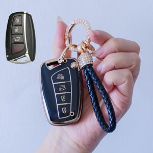 TEMU 현대 그랜저, G80, 싼타페, IX45, 에쿠어스, 아제라용 TPU 자동차 리모컨 키 커버 케이스