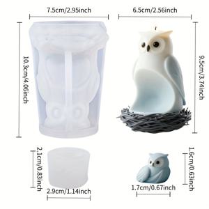 TEMU 새의 둥지 디자인의 올빼미 엄마와 양초 실리콘 몰드 2개 세트입니다. 몰드는 분리 가능하고, 빠르고 쉽게 분리되며, 정교한 질감과 강력한 유연성이 특징입니다. 수제 향초 및 비누 제작에 적합합니다.