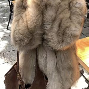 TEMU 2025년 겨울 신상 인조 여우 스탠드 칼라 스타일리시 슬림핏 숏 코트