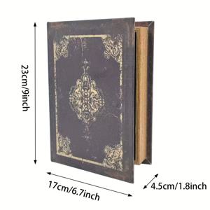 TEMU 빈티지 가죽 책 상자 | 수제 비밀 보관함, 소박한 주얼리 홀더, 플립형 뚜껑, 어버이날, 졸업식, 생일, 크리스마스 선물 및 홈 데코에 이상적