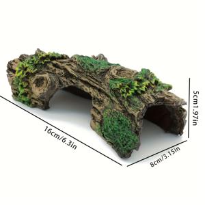 TEMU AB스레인으로 제작된 튼튼한 속이 빈 나무 줄기 동굴 - 파충류 및 양서류에게 적합 - 다중 입/출구 서식지 장식, 수생/지상 거북이, 개구리, 도마뱀을 위한 은신처 제공