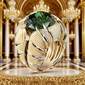TEMU 남성용 라지 고딕 링 - 천연 그린 합성 큐빅 지르코니아 - 럭셔리 웨딩, 데일리 웨어 주얼리 선물 (크리스마스, 발렌타인데이, 마르디그라 파티) - 사계절 액세서리