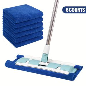 TEMU 초극세사 청소천 6장, 모프 패드, 부드럽고 빠른 건조, 쉽게 세척 가능, 스크래치 및 보풀 없음, 재사용 및 세탁기 사용 가능. 가정용 유리, 사무실 창문, 욕실 청소에 적합. 25×45cm / 9.8×17.7인치