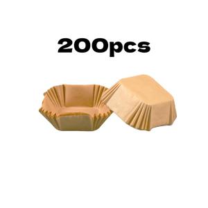 TEMU 레이스 엣지가 있는 사각 일회용 케이크 베이킹 페이퍼 컵 200개입 - 논스틱 왁스 페이퍼 라이너, 크리스마스, 할로윈, 추수감사절, 부활절에 적합, 케이크, 빵, 페이스트리, 스낵에 완벽, 베이킹 용품