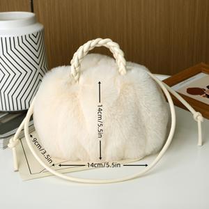 TEMU 1개 귀여운 호박 플러시 백, 끈끈이 직조 토트 숄더 크로스바디 플러시 백, 패션 솔리드 컬러 플러시 핸드백, '멀티펑셔널 백 - 발렌타인데이 크리스마스 추수감사절 생일 선물, 5가지 색상 제공