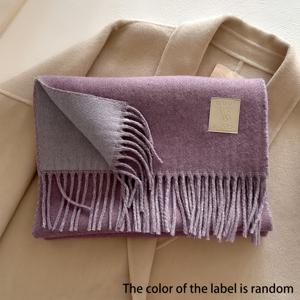 TEMU 1개 순수 프린지 스카프, 33X185Cm, 6가지 색상 호수 파란색, 깊은 파란색, 밝은 파란색, 사파이어 블루, 깊은 보라색, 회색, 부드러운 피부 친화적인 양면 따뜻한 프린지 엣지, 생생하고 스타일리시함